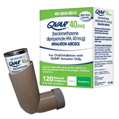 Qvar Inhaler 40 Mcg Are 8.7 Gm By Teva Pharma.