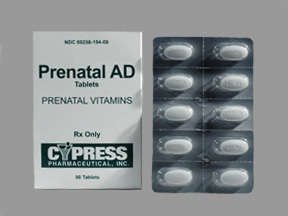 Image 0 of Prenatal Ad 90-1 mg Tablets 1X90 Mfg. By Cypress Pharma