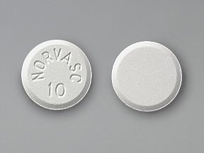 Norvasc 10 mg Tablets 1X90 Mfg. By Pfizer USA.