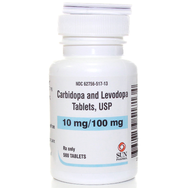 Carbidopa/Levodopa 10-100Mg Tabs 500 By Caraco Pharma.