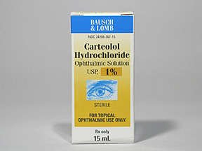 Image 0 of Carteolol Hcl 1% Drops 15 Ml By Valeant Pharma.