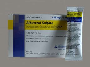 Albuterol Sulfate 1.25 Mg/3Ml 0.042% Amp 25X3 Ml UD By Nephron