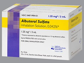Albuterol Sulfate .042% 30X3 Ml Unit Dose. By Nephron.