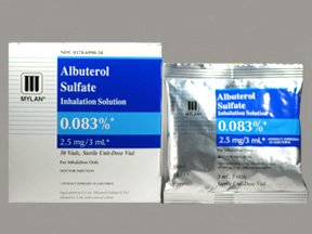 Image 0 of Albuterol Sulfate 0.83Mg/Ml Innhalation Ampoules 30X3 Ml Unit Dose Package Mfg