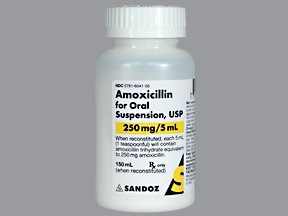 Amoxicillin 250 Mg/5Ml Suspension 150 Ml By Sandoz Rx.