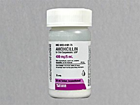 Amoxicillin 400 Mg/5Ml Suspension 50 Ml By Teva Pharma.