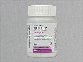 Amoxicillin 400 Mg/5Ml Suspension 75 Ml .By Teva Pharma.