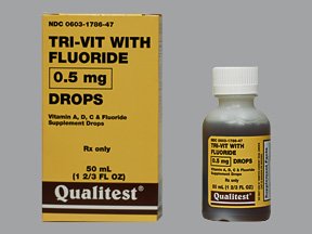 Image 0 of Tri-Vitamin With Fluoride 0.5 Mg Drop 50 Ml By Qualitest Prod 