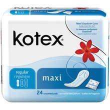 Kotex Maxi Regular Medium Pads 12X24