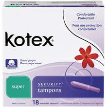 Image 0 of Kotex Security Super Unscented Tampons 18