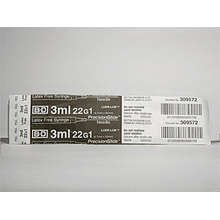 BD Luer Lok 1'' 22Gx3 Ml 100 Ct By Bd Inc.