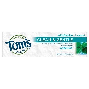 Toms of Maine Clean & Gentle Care Sls-Free Anticavity+White Peppermint 5.2 oz