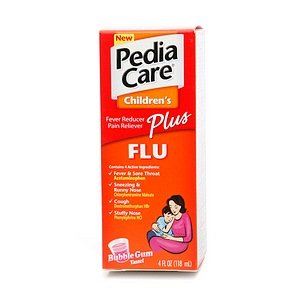 Image 0 of Pediacare Childrens Fever Reducer Plus Flu Bubble Gum 4 oz