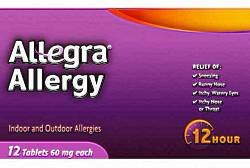 Allegra Allergy Relief 12 Hour 60mg Tablets 12 ct Blister Pack