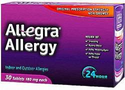 Allegra 24 Hour 180mg Tablet 30 each