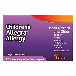 Allegra Children?s Allergy Relief 12 Hour 30mg ODT 12 ct Orange Creme