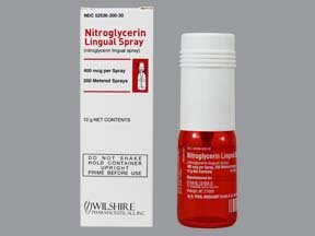 Nitroglycerin 400 Mcg Pump Spray 12 Gm By Wilshire Pharma