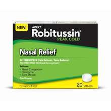 Robitussin Peak Cold Nasal Relief Non Drowsy Tablets 20Ea