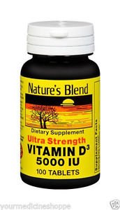 Image 0 of Natures Blend Vitamin D3 5000IU 100 Tablet