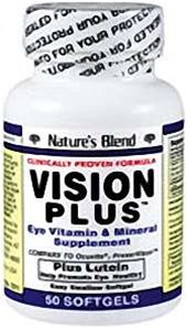 Vision Plus Eye Vitamin and Mineral Supplement - 50 Softgels