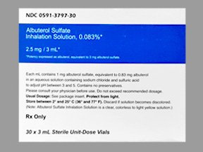 Image 0 of Albuterol Sulfate 0.83Mg/Ml Innhalation Ampoules 30X3 Ml Unit Dose  By Actavis.