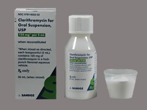 Image 0 of Clarithromycin 125Mg/5Ml Suspension 50 Ml By Sandoz Rx.