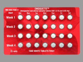 Emoquette 0.15-0.03Mg Tabs 6X28 By Qualitest Product.