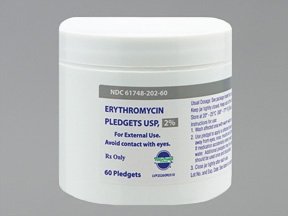 Erythromycin Pledgets 0.02 Pads 60 By Akorn Inc.