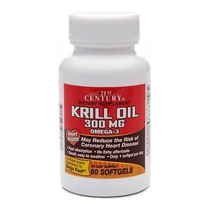 Krill Oil 300mg Omega-3 Softgels 60 Ct By 21st Century 