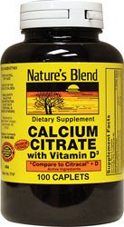 Image 0 of Nature's Blend Calcium Citr + D 630 Mg 100 Caps