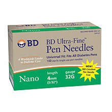 Image 0 of BD Ultra Fine Pen Needles 4 Mm 32G 100 Ct
