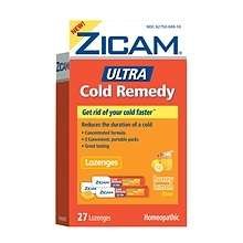 Zicam Ultra Cold Remedy Lozenges Honey Lemon 27 ct