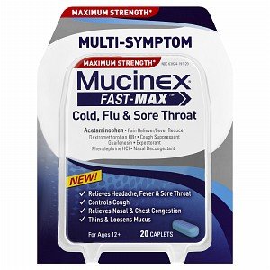 Image 0 of Mucinex Maximum Cold, Flu and Sore Throat Caplet 20