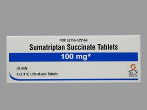 Sumatriptan 100 Mg Tabs 9 Uou By Sun Pharma