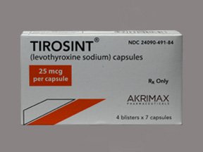 Tirosint 25 Mcg Caps 28 By Akrimax Pharma. 