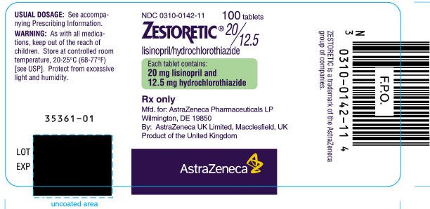 Image 0 of Zestoretic 20/12.5Mg Tab 100. By ALMATICA PHARMA, INC