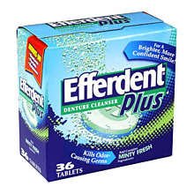 Efferdent Plus Denture Cleanser Tablets Mint Fresh 36 Each 