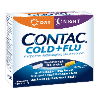 Contac Cold + Flu Dual Formula Pack Day Night Caplets 28