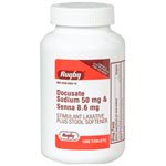 Image 0 of Docusate - Senna 50-8.6 Mg 1000 Tabs By Rugby Major Lab