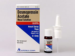 Desmopressin Acetate 0.1MG/ML 1X5 ML Spray Rx Required Mfg.by:Apotex Corp USA. 