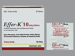 Image 0 of Effer-K 10MEQ Cv 30 Tabs By Nomax Branded
