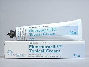 Fluorouracil 5% 1X40 GM Cream Rx Required Mfg.by:Mylan Pharm USA. Rx Required.