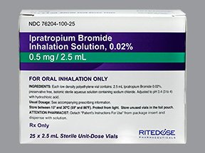Image 0 of Ipratropium Bromide 0.02% 25X2.5 ML Inhalation By Ritedose Pharma