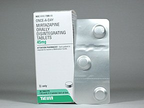 Mirtazapine 45 Mg Odt 30 By Teva Pharma