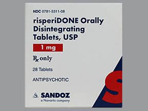 Image 0 of Risperidone 1 Mg Odt 28 Unit Dose Tabs By Sandoz Rx.