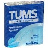 Tums Regular Tablet Pepp 3Roll 12X3X12Ct By Glaxo Smith Kline