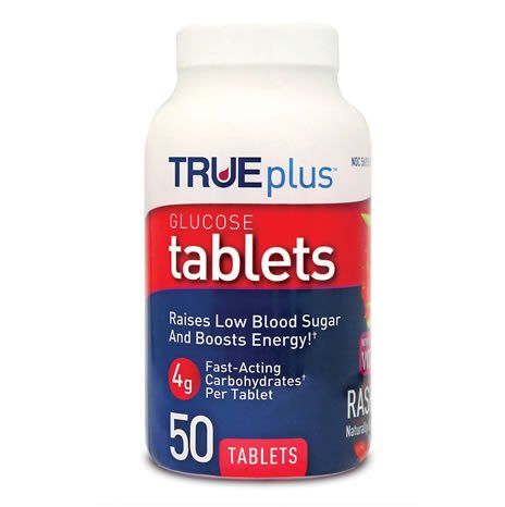 TRUEplus Raspberry Glucose tablets 50 ct 