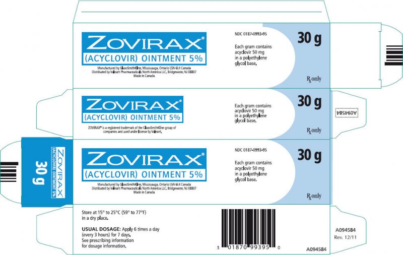 Zovirax 5% 30 Gm Ointment By Valeant Pharma.