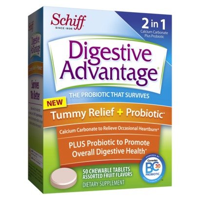 Digestive Advantage 2 in 1 Tummy+Probiotic Chewable 50 ct