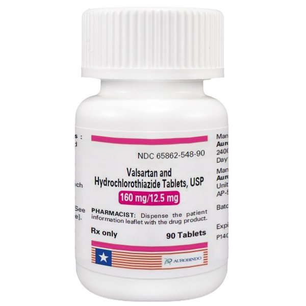 Valsartan/Hctz 160-12.5MG 1X90EachTablet(s) Rx Required Mfg.by:Aurobindo
